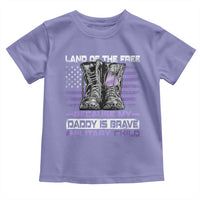 Purple Up For Military Kids Toddler T Shirt Military Child Month My Daddy Is Brave