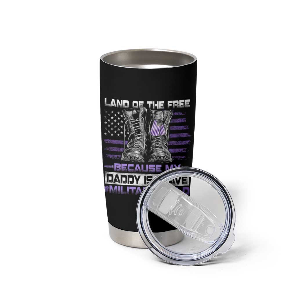 Purple Up For Military Kids Tumbler Cup Military Child Month My Daddy Is Brave