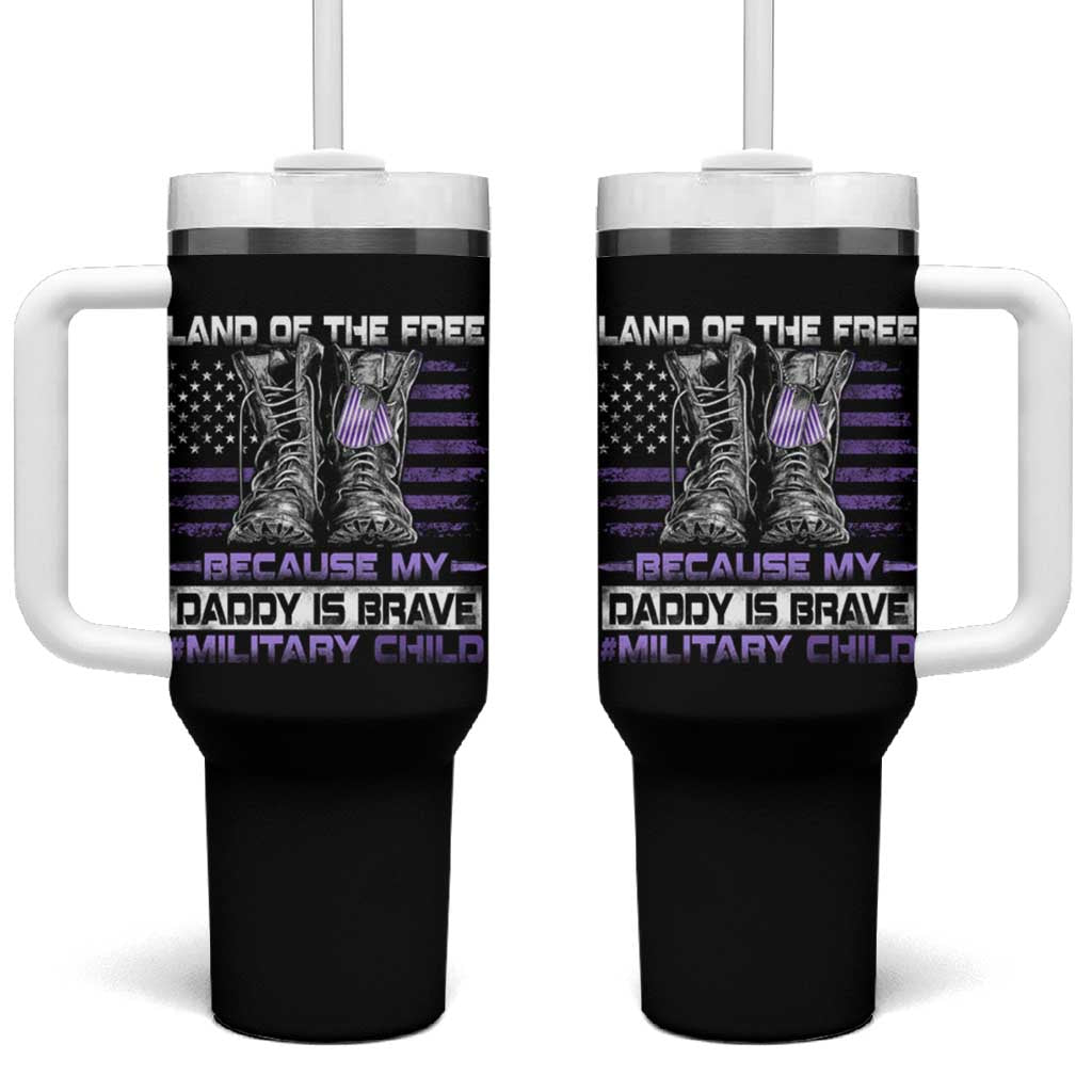 Purple Up For Military Kids Tumbler With Handle Military Child Month My Daddy Is Brave