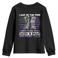 Purple Up For Military Kids Youth Sweatshirt Military Child Month My Daddy Is Brave