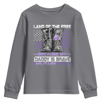 Purple Up For Military Kids Youth Sweatshirt Military Child Month My Daddy Is Brave
