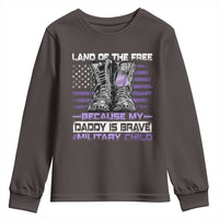 Purple Up For Military Kids Youth Sweatshirt Military Child Month My Daddy Is Brave