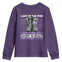 Purple Up For Military Kids Youth Sweatshirt Military Child Month My Daddy Is Brave