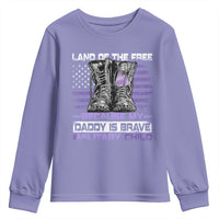 Purple Up For Military Kids Youth Sweatshirt Military Child Month My Daddy Is Brave