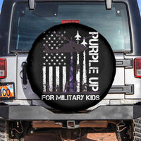 Purple Up For Military Kids Spare Tire Cover Camo American Flag Military Child Month USA Camouflage