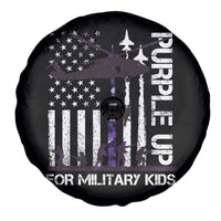 Purple Up For Military Kids Spare Tire Cover Camo American Flag Military Child Month USA Camouflage