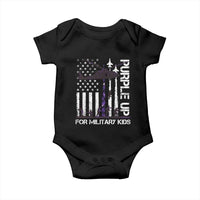 Purple Up For Military Kids Baby Onesie Camo American Flag Military Child Month USA Camouflage