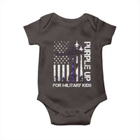 Purple Up For Military Kids Baby Onesie Camo American Flag Military Child Month USA Camouflage
