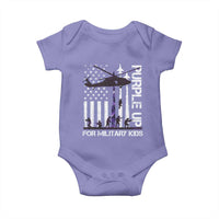 Purple Up For Military Kids Baby Onesie Camo American Flag Military Child Month USA Camouflage