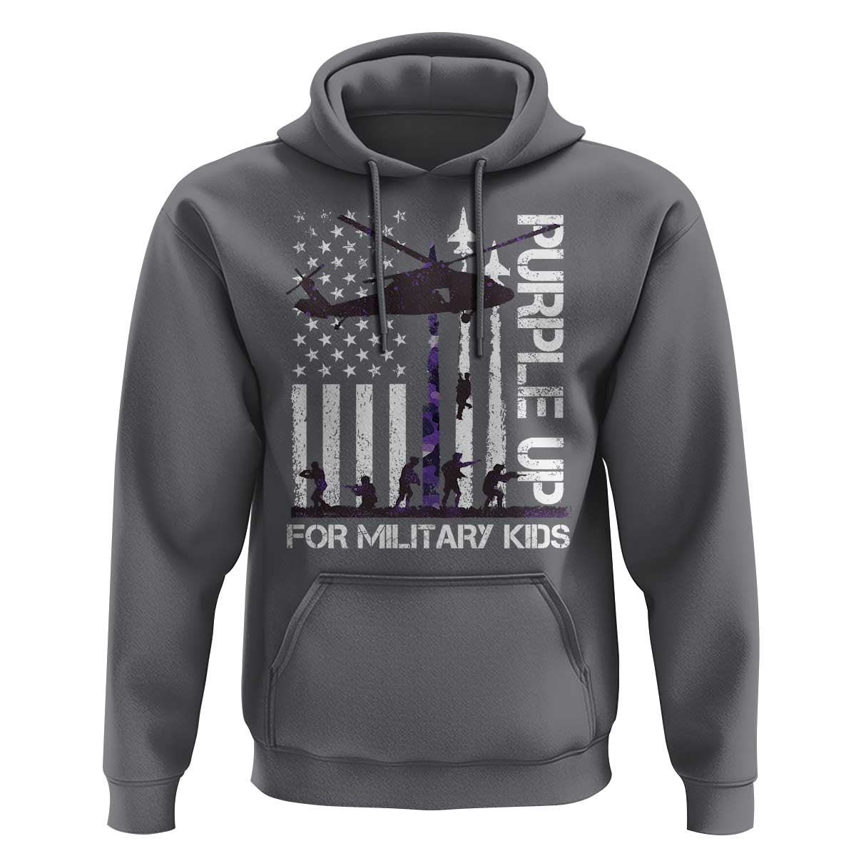 Purple Up For Military Kids Hoodie Camo American Flag Military Child Month USA Camouflage
