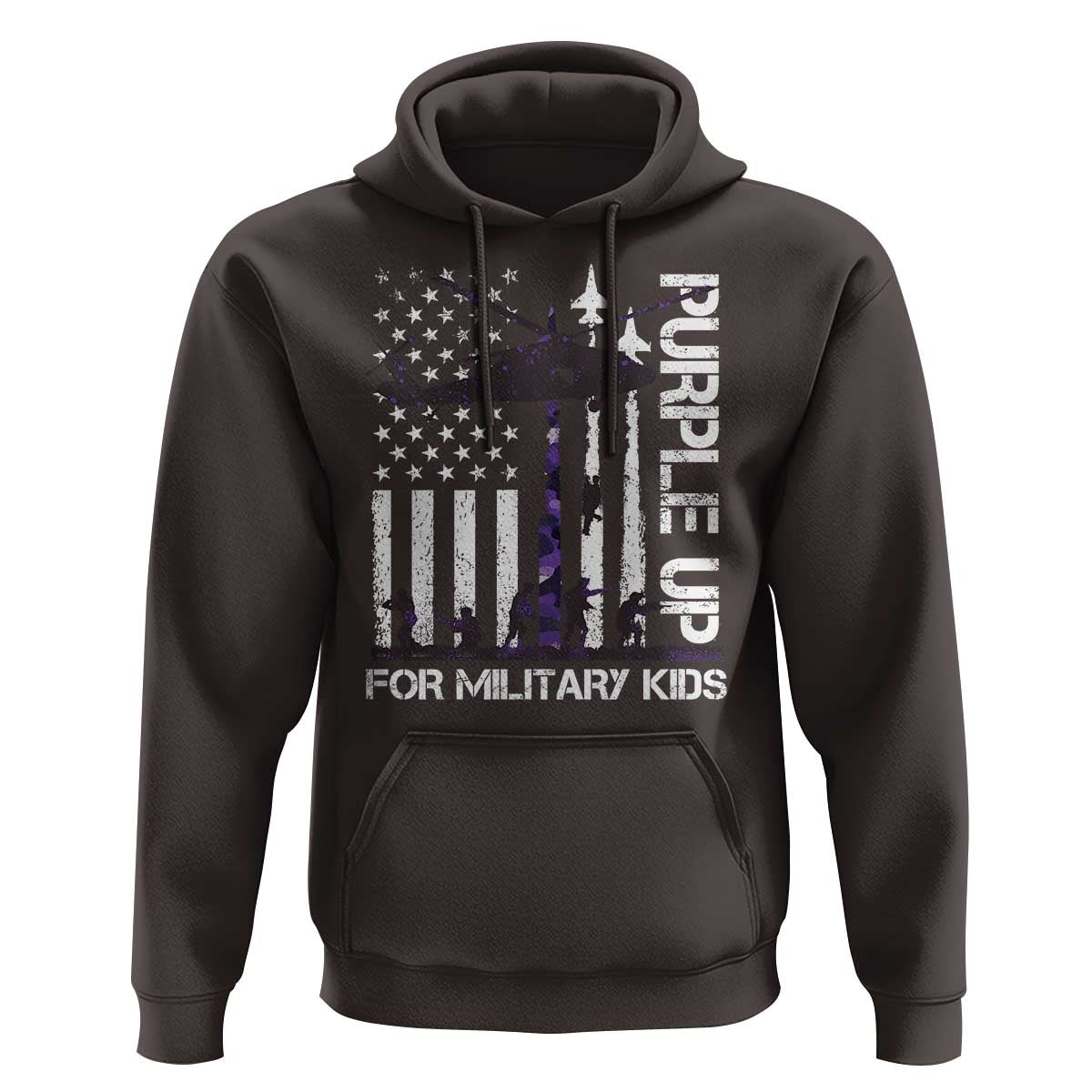 Purple Up For Military Kids Hoodie Camo American Flag Military Child Month USA Camouflage