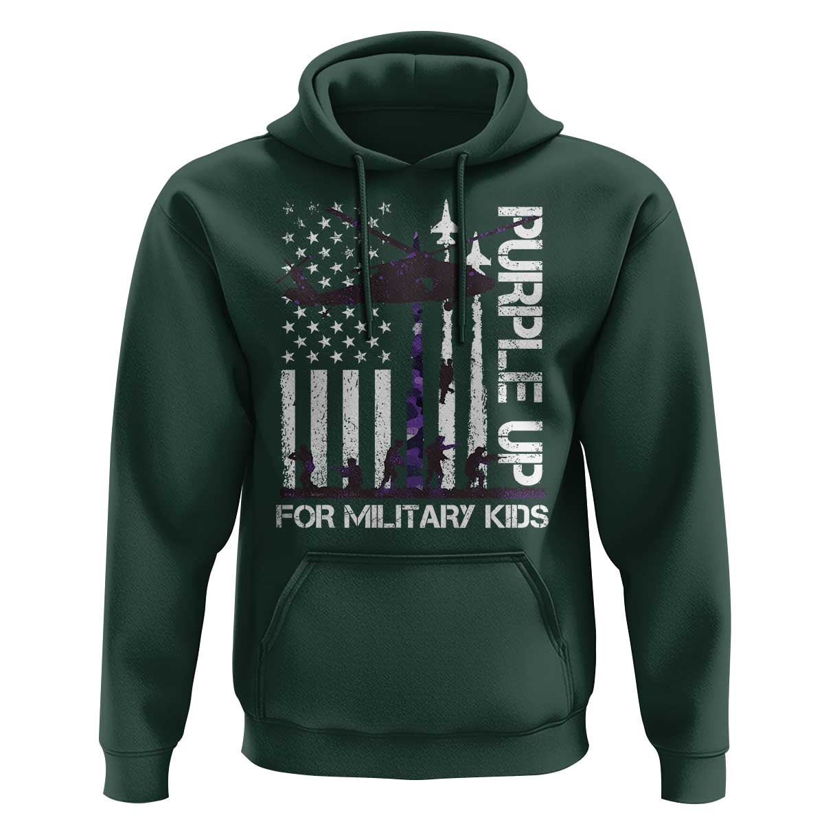 Purple Up For Military Kids Hoodie Camo American Flag Military Child Month USA Camouflage