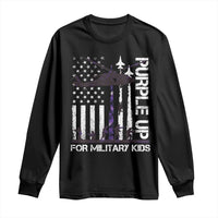Purple Up For Military Kids Long Sleeve Shirt Camo American Flag Military Child Month USA Camouflage
