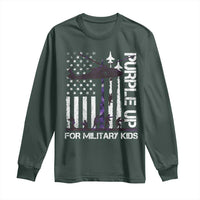 Purple Up For Military Kids Long Sleeve Shirt Camo American Flag Military Child Month USA Camouflage