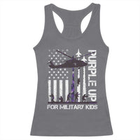 Purple Up For Military Kids Racerback Tank Top Camo American Flag Military Child Month USA Camouflage