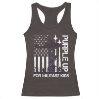 Purple Up For Military Kids Racerback Tank Top Camo American Flag Military Child Month USA Camouflage