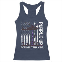 Purple Up For Military Kids Racerback Tank Top Camo American Flag Military Child Month USA Camouflage