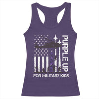 Purple Up For Military Kids Racerback Tank Top Camo American Flag Military Child Month USA Camouflage