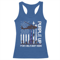 Purple Up For Military Kids Racerback Tank Top Camo American Flag Military Child Month USA Camouflage