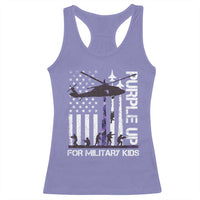 Purple Up For Military Kids Racerback Tank Top Camo American Flag Military Child Month USA Camouflage
