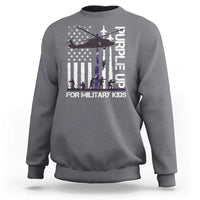 Purple Up For Military Kids Sweatshirt Camo American Flag Military Child Month USA Camouflage