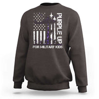 Purple Up For Military Kids Sweatshirt Camo American Flag Military Child Month USA Camouflage