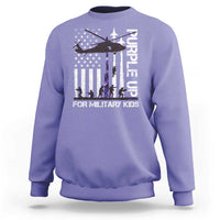 Purple Up For Military Kids Sweatshirt Camo American Flag Military Child Month USA Camouflage