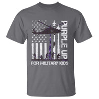 Purple Up For Military Kids T Shirt Camo American Flag Military Child Month USA Camouflage
