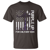 Purple Up For Military Kids T Shirt Camo American Flag Military Child Month USA Camouflage