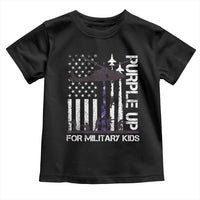 Purple Up For Military Kids Toddler T Shirt Camo American Flag Military Child Month USA Camouflage