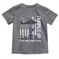 Purple Up For Military Kids Toddler T Shirt Camo American Flag Military Child Month USA Camouflage