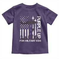Purple Up For Military Kids Toddler T Shirt Camo American Flag Military Child Month USA Camouflage