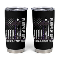 Purple Up For Military Kids Tumbler Cup Camo American Flag Military Child Month USA Camouflage
