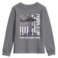 Purple Up For Military Kids Youth Sweatshirt Camo American Flag Military Child Month USA Camouflage