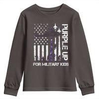 Purple Up For Military Kids Youth Sweatshirt Camo American Flag Military Child Month USA Camouflage