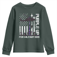 Purple Up For Military Kids Youth Sweatshirt Camo American Flag Military Child Month USA Camouflage