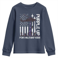 Purple Up For Military Kids Youth Sweatshirt Camo American Flag Military Child Month USA Camouflage