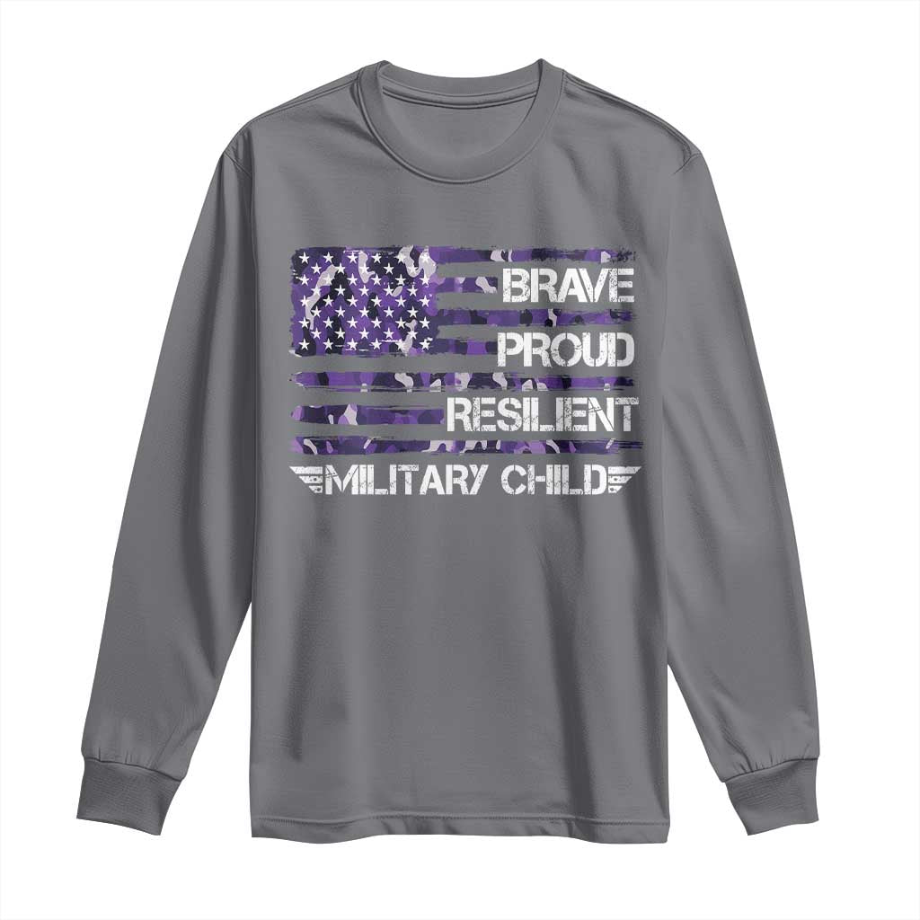 Military Kids Military Child Long Sleeve Shirt Camo American Flag USA Camouflage