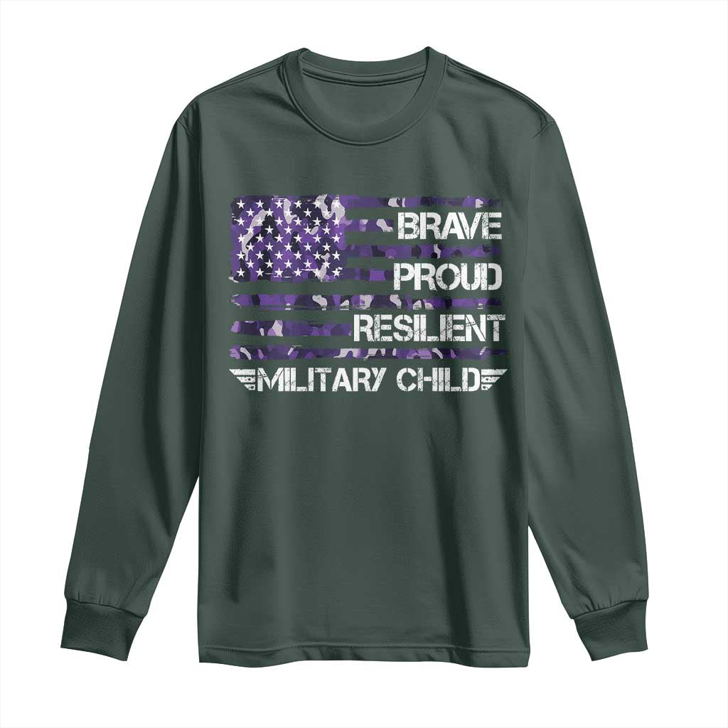 Military Kids Military Child Long Sleeve Shirt Camo American Flag USA Camouflage