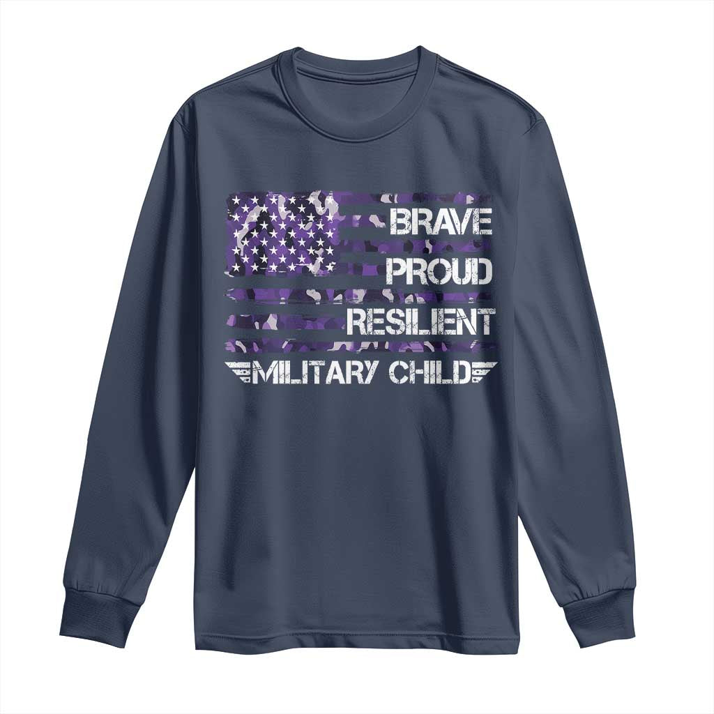 Military Kids Military Child Long Sleeve Shirt Camo American Flag USA Camouflage