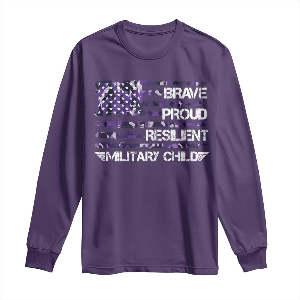 Military Kids Military Child Long Sleeve Shirt Camo American Flag USA Camouflage