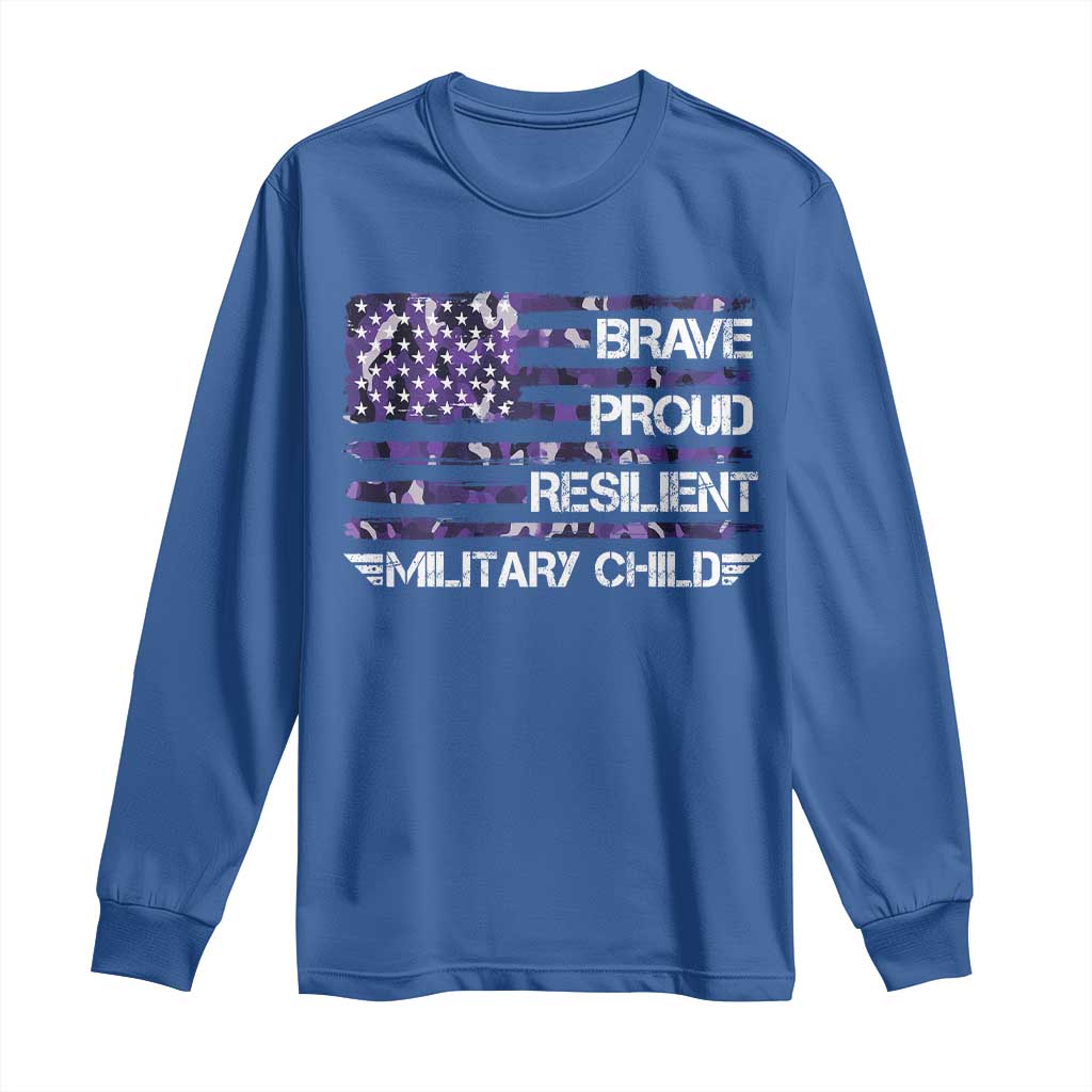 Military Kids Military Child Long Sleeve Shirt Camo American Flag USA Camouflage