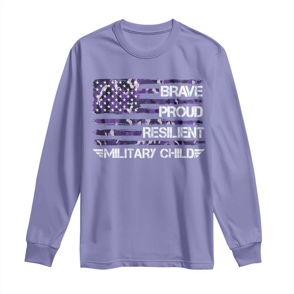 Military Kids Military Child Long Sleeve Shirt Camo American Flag USA Camouflage