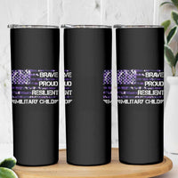 Military Kids Military Child Skinny Tumbler Camo American Flag USA Camouflage