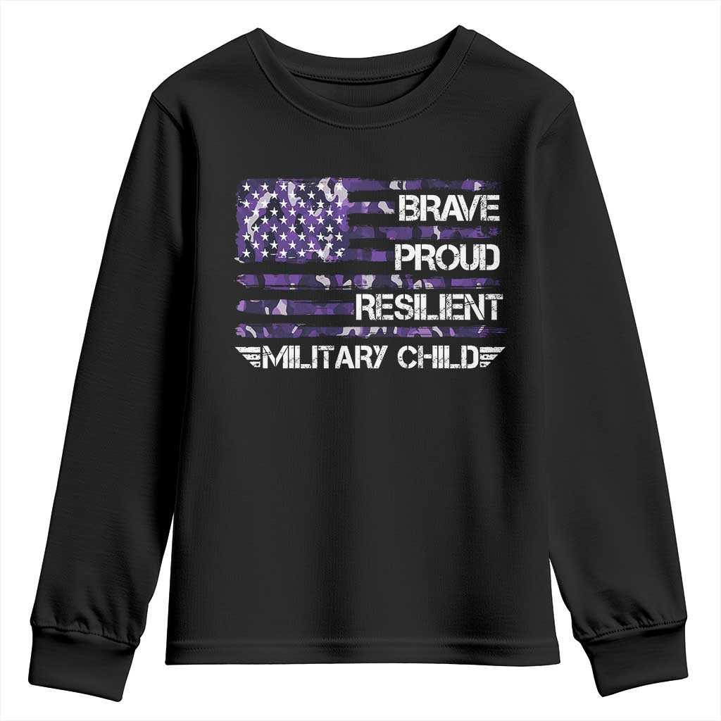 Military Kids Military Child Youth Sweatshirt Camo American Flag USA Camouflage