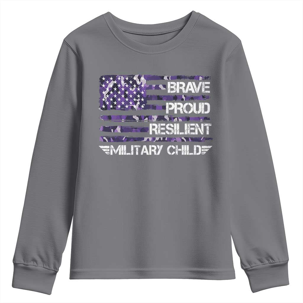 Military Kids Military Child Youth Sweatshirt Camo American Flag USA Camouflage