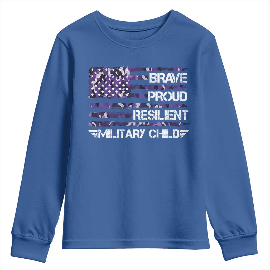 Military Kids Military Child Youth Sweatshirt Camo American Flag USA Camouflage
