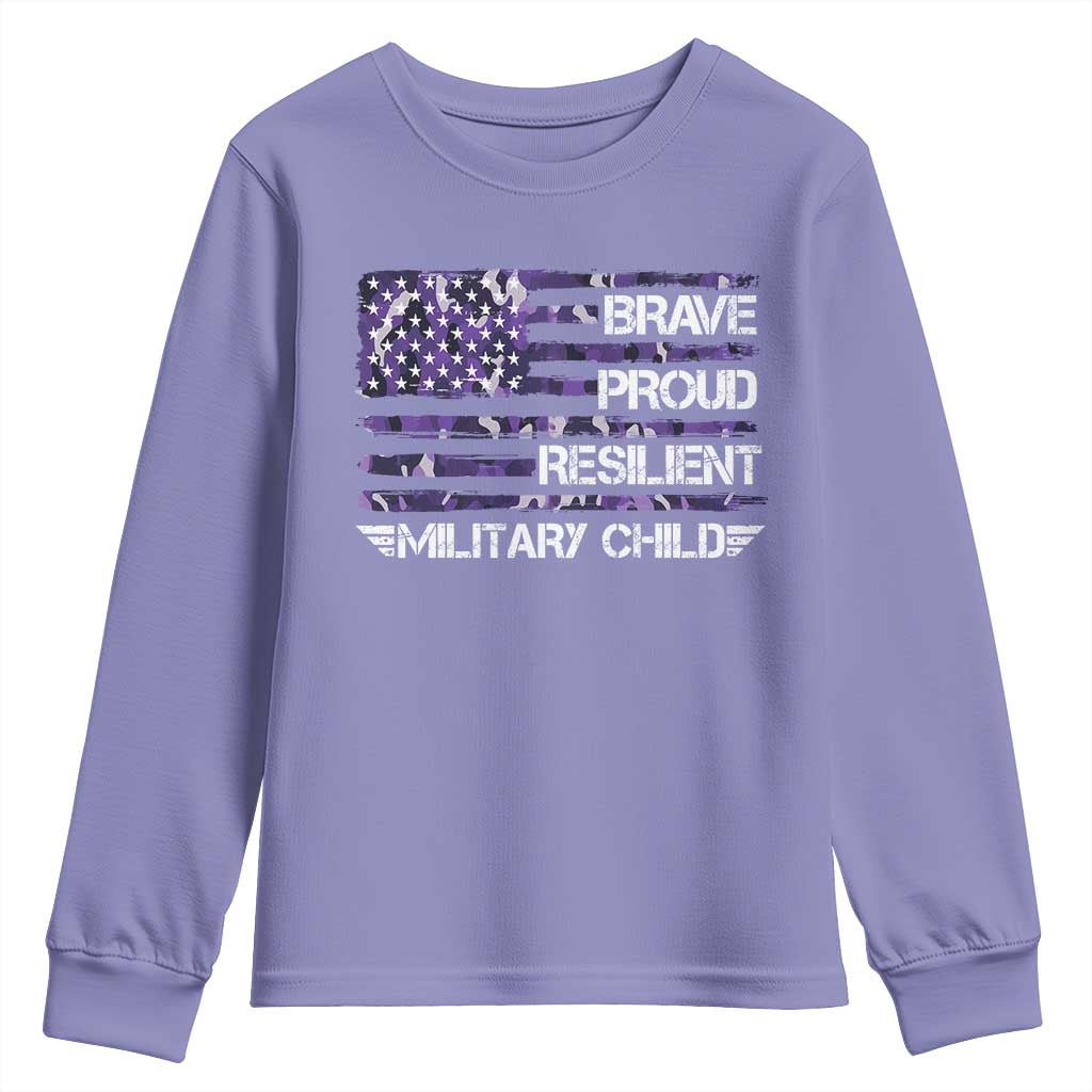 Military Kids Military Child Youth Sweatshirt Camo American Flag USA Camouflage