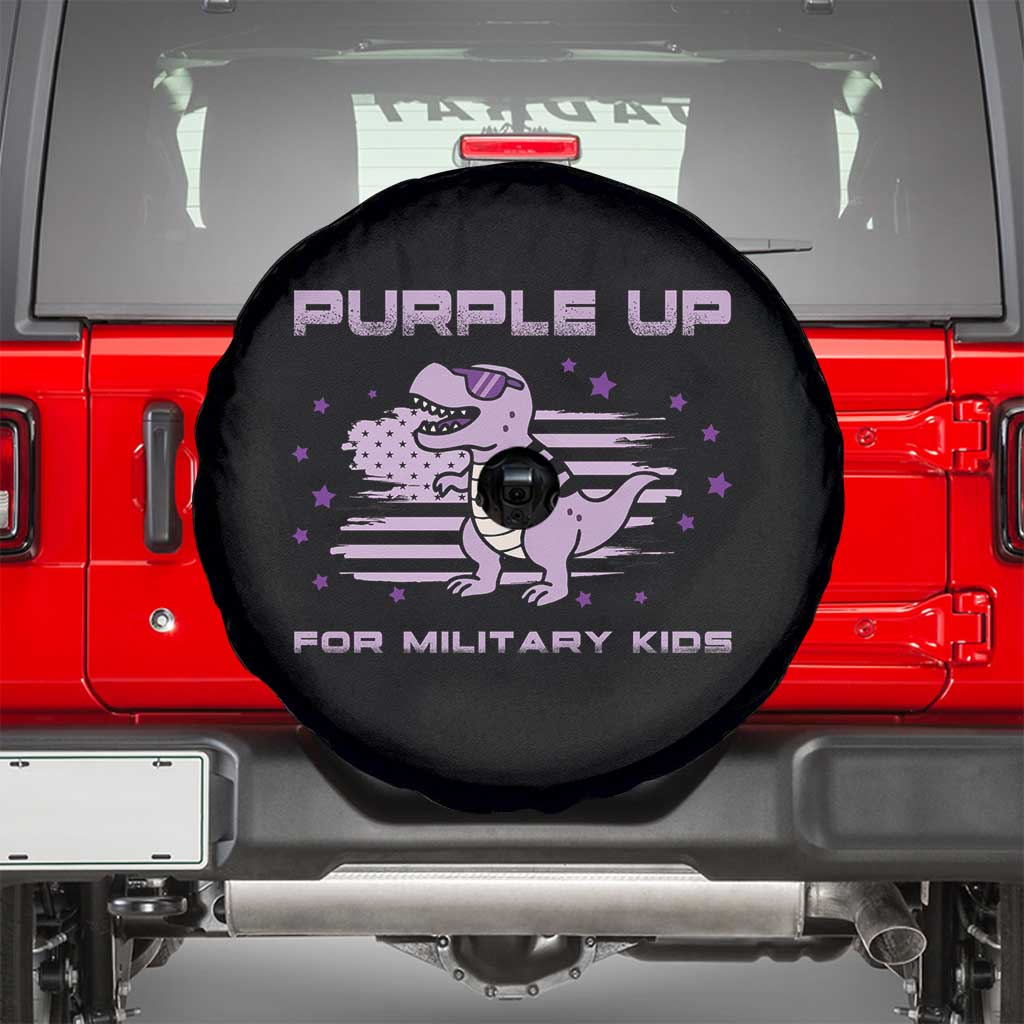 Purple Up For Military Kids Spare Tire Cover Military Child Month Army Dinosaur Dino