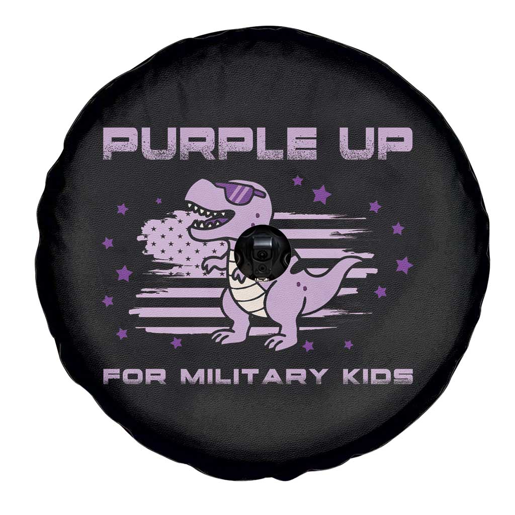 Purple Up For Military Kids Spare Tire Cover Military Child Month Army Dinosaur Dino